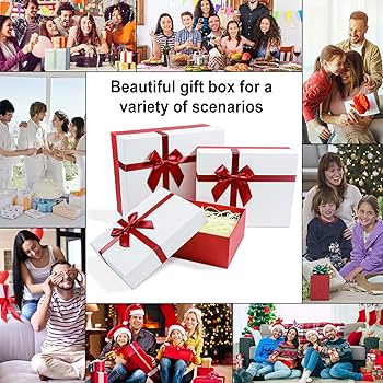 Vlevwuly Gift Boxes for Presents,Gift Boxes With Ribbon Set