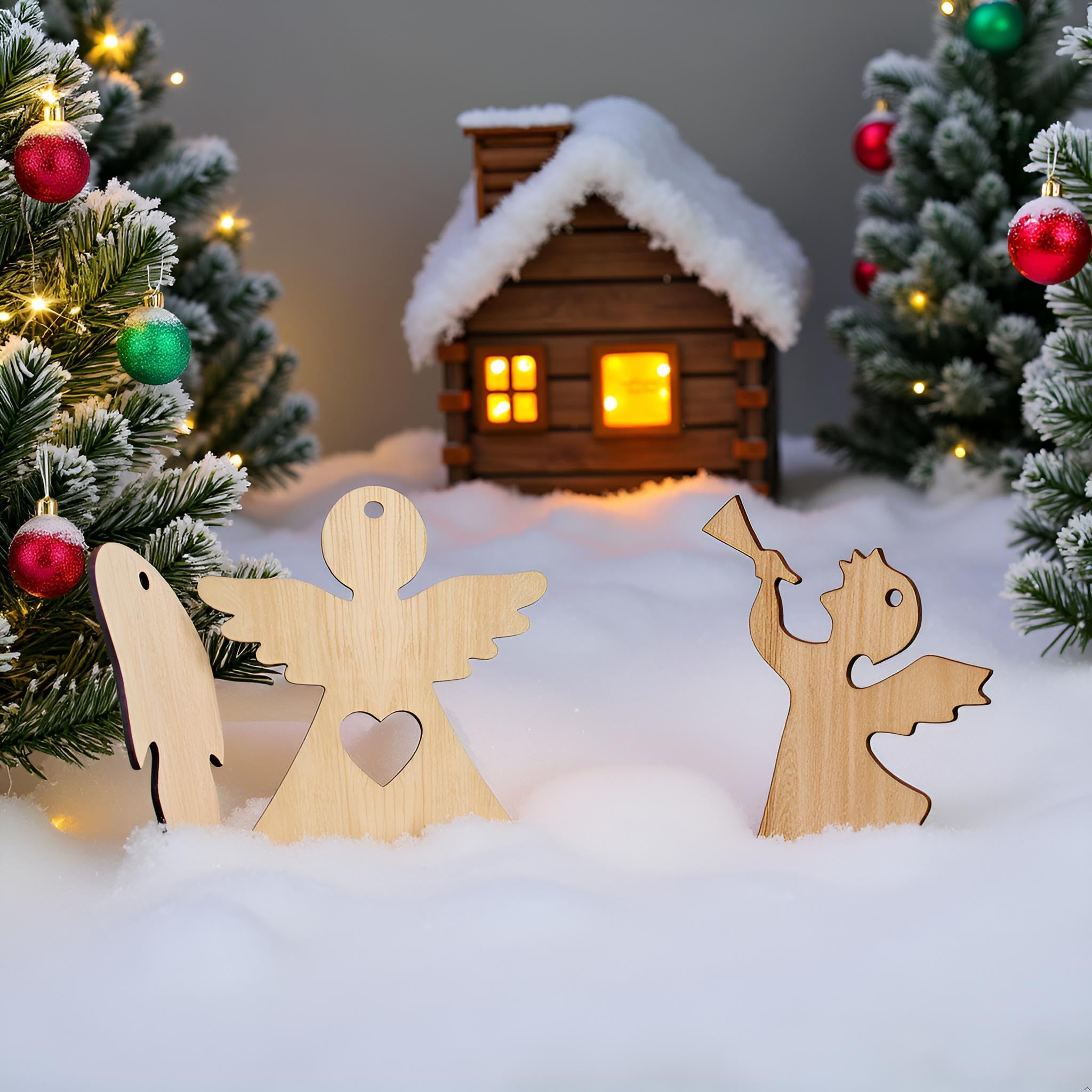 Decorazione In Legno Da Appendere All'Albero Personalizzata Con Renna Fiocchi Di Neve E Nome Idea Regalo Maestra - 3