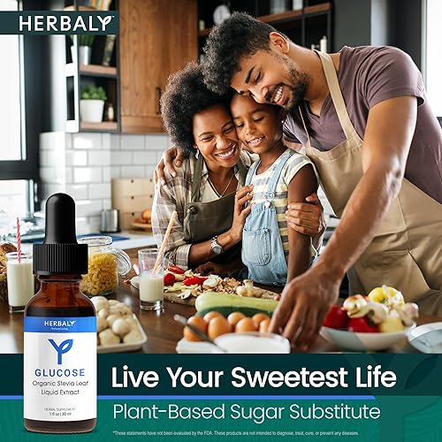 Miniatura 5 de Herbaly Glucose Organic Stevia Leaf Edulcorante – Mezcla rica en antioxidantes – Sistemas equilibrados y energía – Bienestar natural – Deliciosa