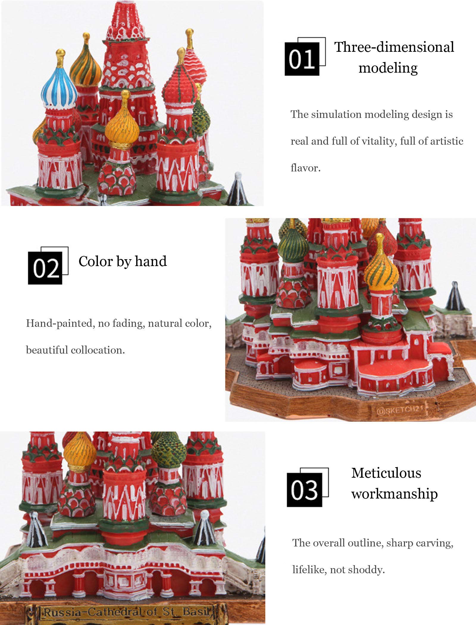 Amazon.co.jp: 置物・オブジェ、ロシアの建築装飾品ヴァシリー