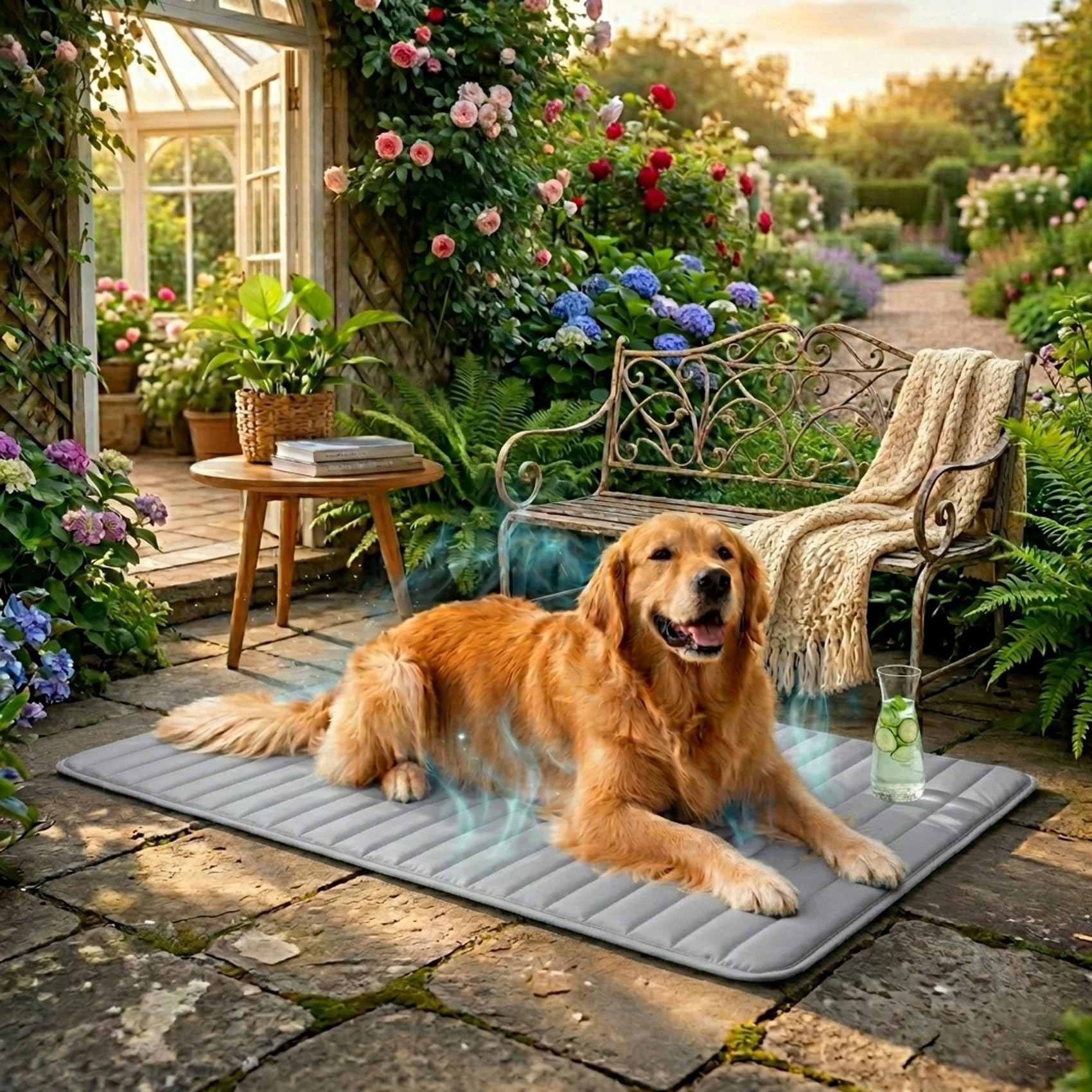 Pawfroste Dog Cooling Mat, Breathable Ice Silk ，Gray, XL