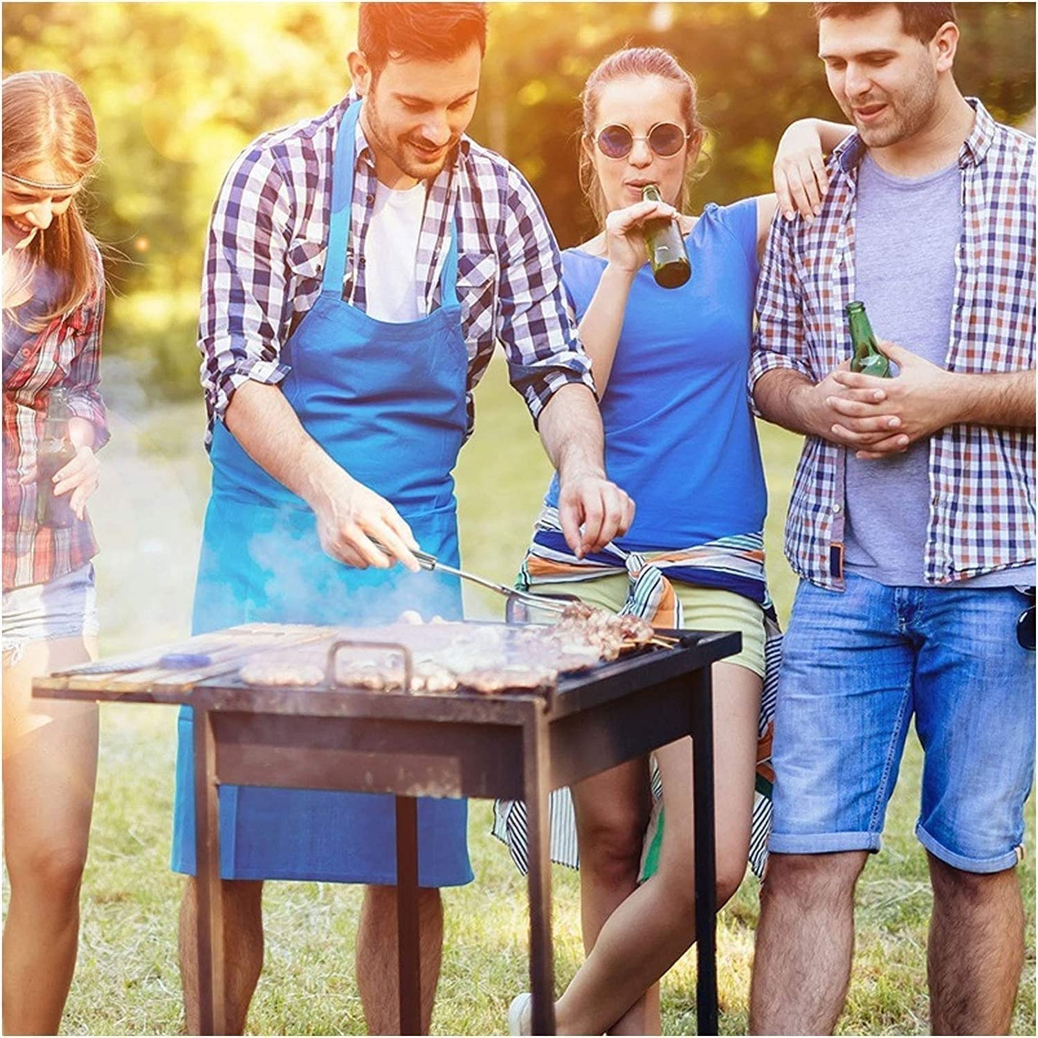 Kit di accessori per grigliate Set di strumenti per barbecue per barbecue, Set di strumenti per griglia in acciaio inossidabile da 20 pezzi con borsa per il trasporto, strumenti per barbecue per uomi