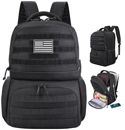 MOZETO Laptop Lunch Backpack (Black, 17 Inch)