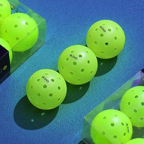 Miniatura 6 de A11N S40 - Pelotas de pickleball para exteriores, aprobadas por Pickleball de Estados Unidos para jugar en torneos, paquete de 361250, verde neón,