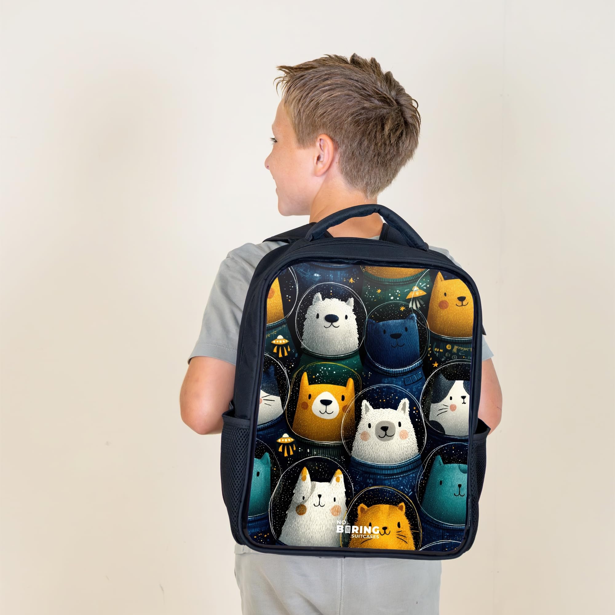 NoBoringSuitcases© Zaino Per Bambini Backpack Nero Da Viaggio Zaini