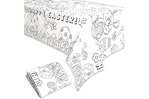 Giant Washable Easter Coloring Tablecloth for Kids with Activities,108X54"