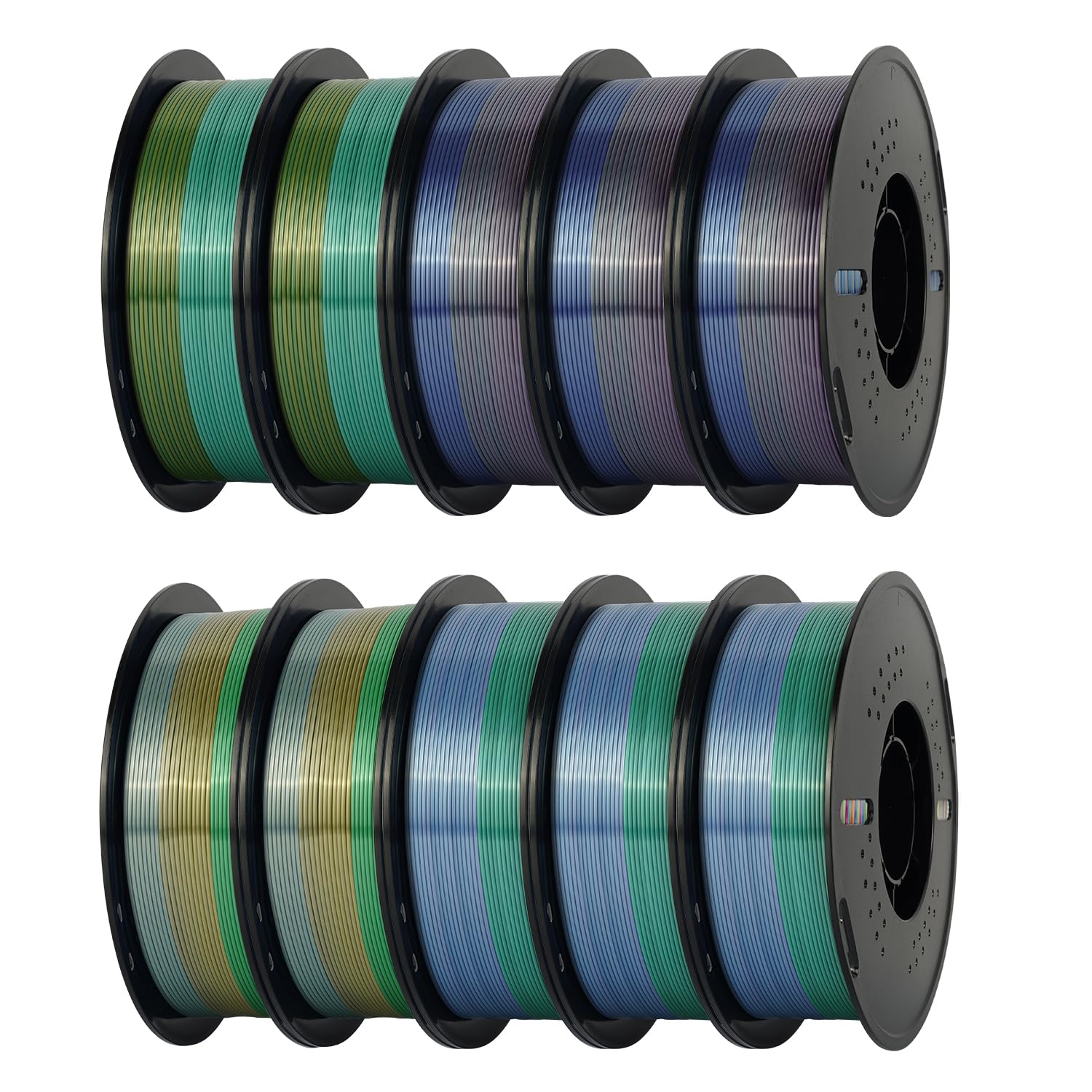 Kingroon10KG Silk PLA Filament Bundle Rainbow PLA Filament 1.75MM 3D Printing Filament Color Changing Filament Dimensional Accuracy ±0.02mm,Fit Most 3D Printer