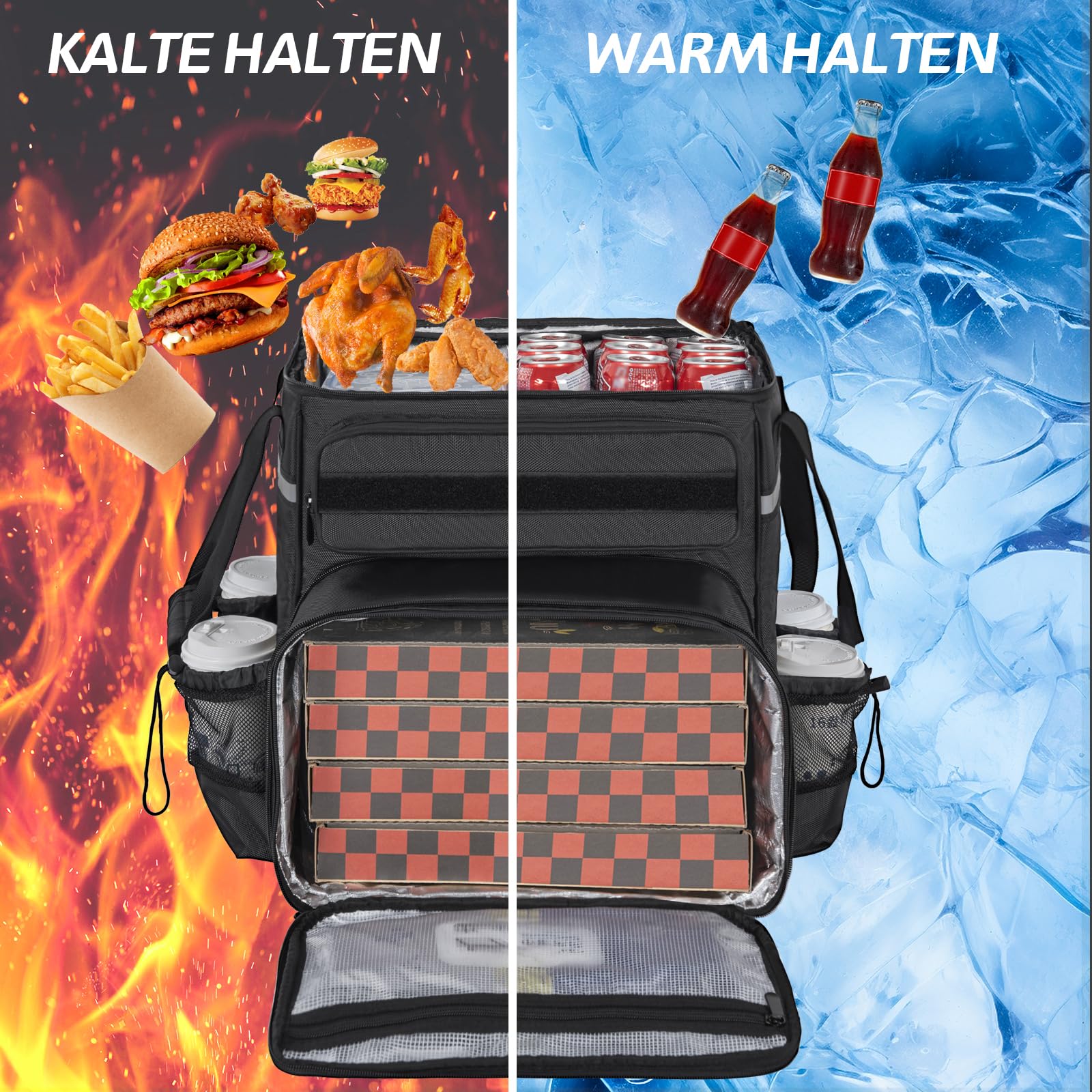 OUUTMEE Liefertasche für den gewerblichen Gebrauch, Thermo-Pizzatasche