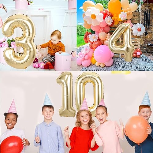 Miniatura 5 de Globo gigante de oro blanco con el número 9 de 40 pulgadas, globos de aluminio de Mylar con helio para fiestas de cumpleaños, decoraciones de