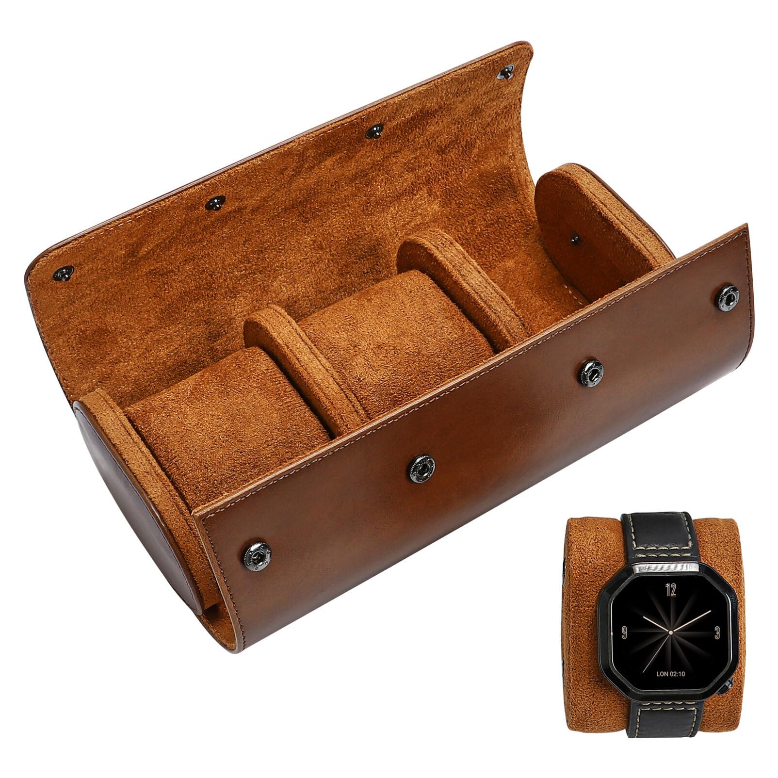 3-poziomowe etui na zegarki dla mężczyzn Sloty Pudełko na zegarek Pu Watch Roll Etui podróżne Elastyczne etui na zegarek dla mężczyzn Pudełko z biżuterią Akcesoria Pudełko z biżuterią /31