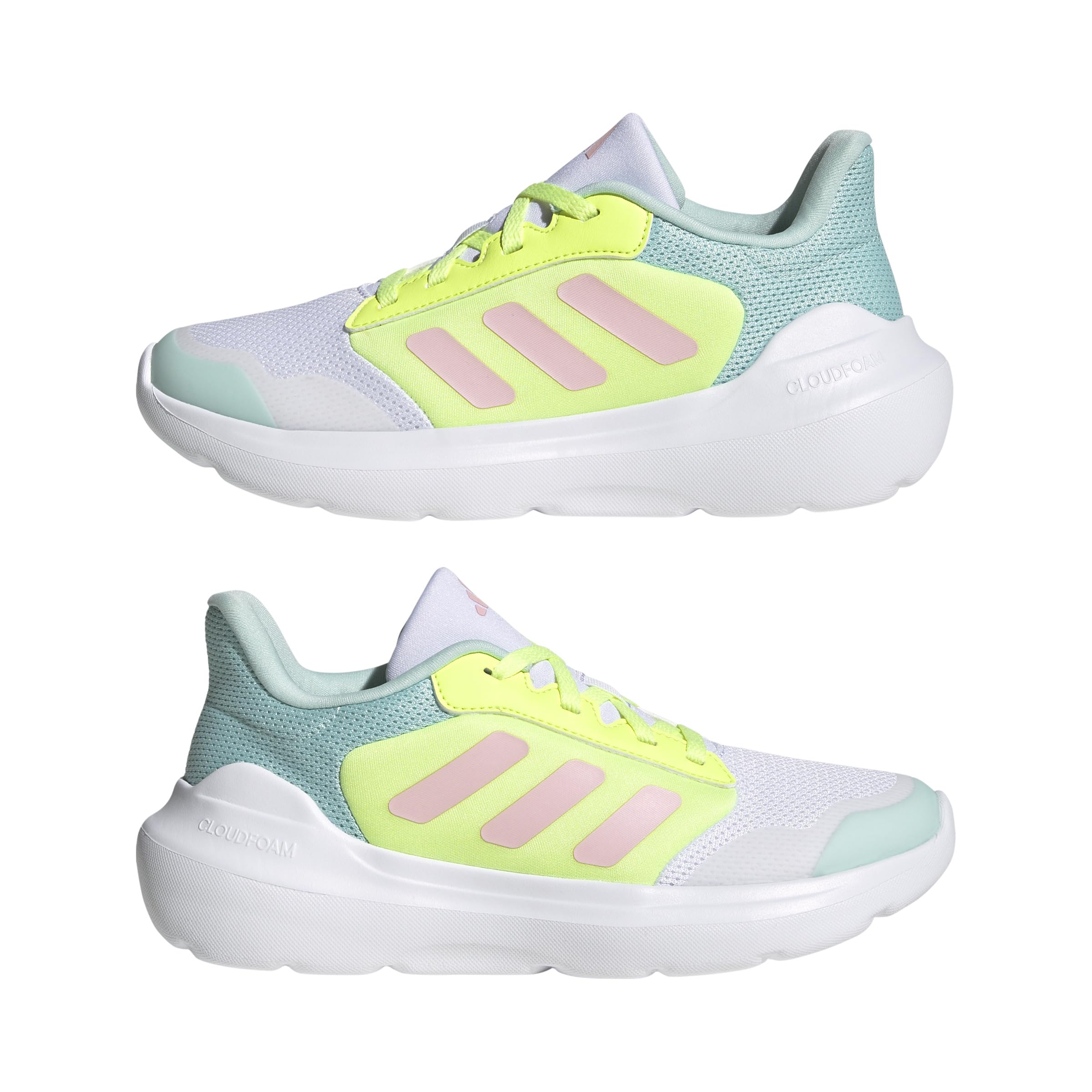 adidas Unisex niños TENSAUR Run 3.0 Shoes Junior, FTWR White/Clear Pink/hi-Res Yellow, 38 2/3 EU