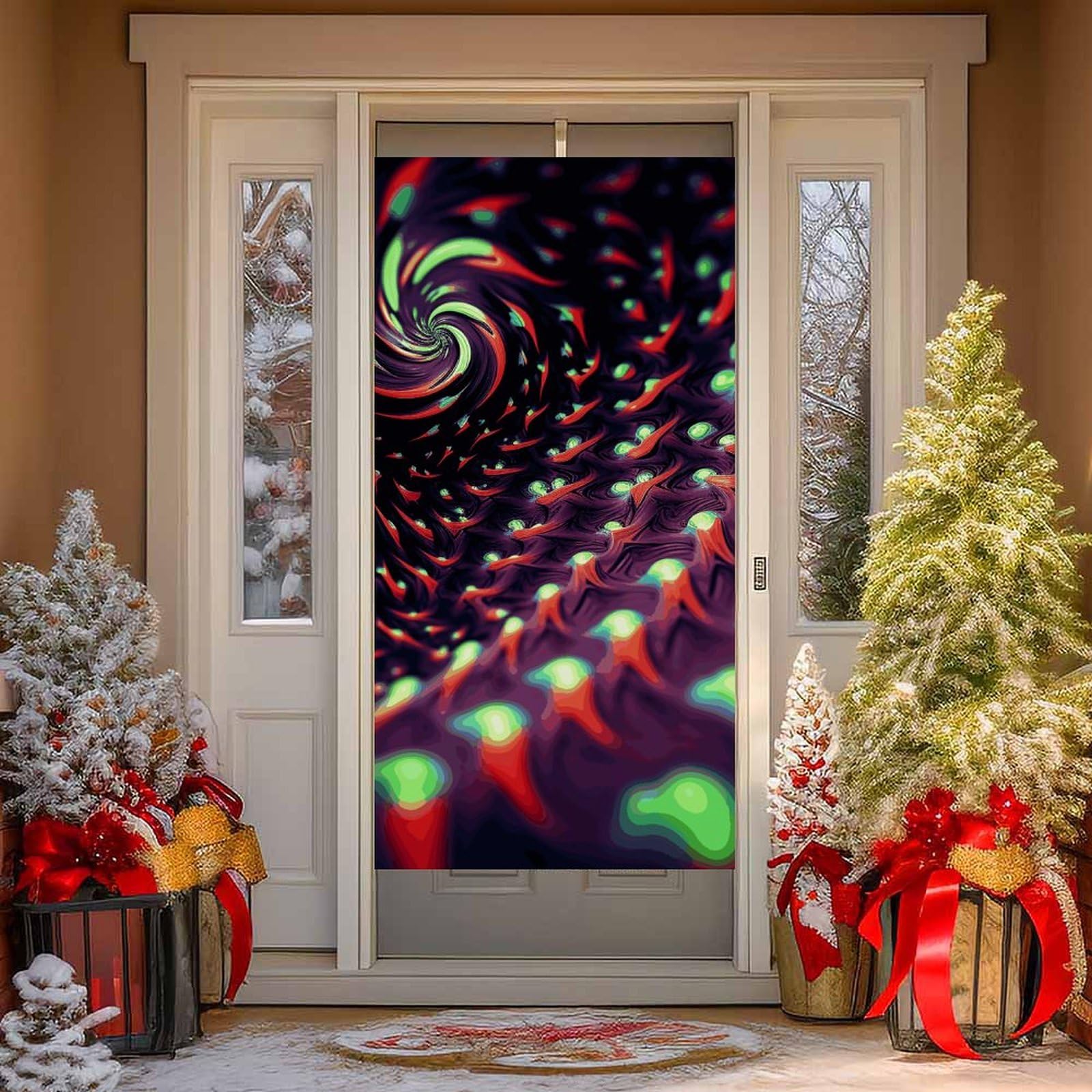 NONHAI Fantasy Sci-Fi Dizziness Door Cover Decoration Welcome Door Banner Porch Sign Photo Background DoorCurtains for Doorway Privacy Window Curtain Porch Cover Indoor Outdoor Decor 70.9x35.4in