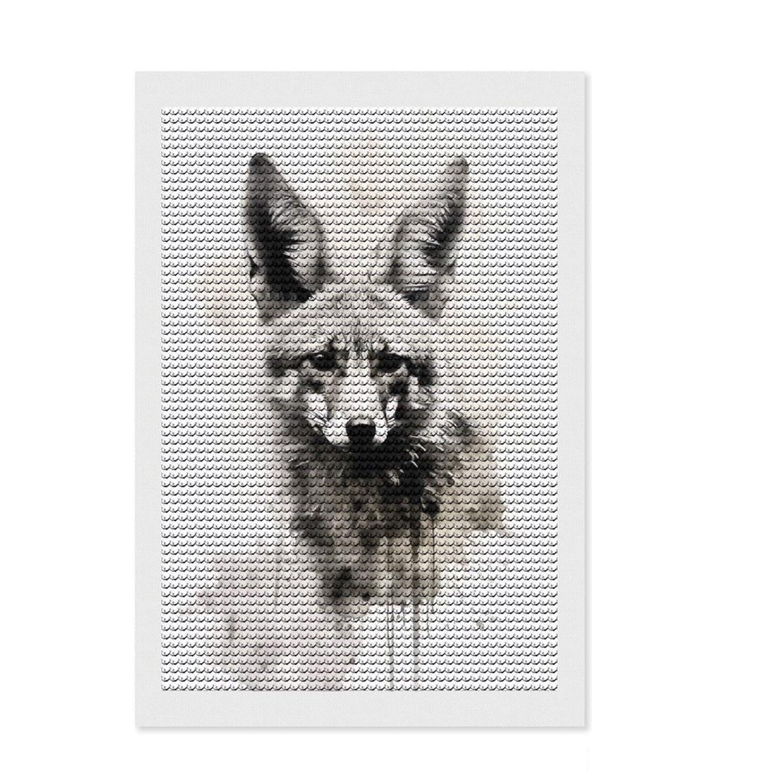 Junmoney Jackal Beauty Watercolor Diamond Art Kit 8"x12", Home Decoration, Relaxing DIY, Modern Decor, Holiday Gift Idea, Creative Gift Idea