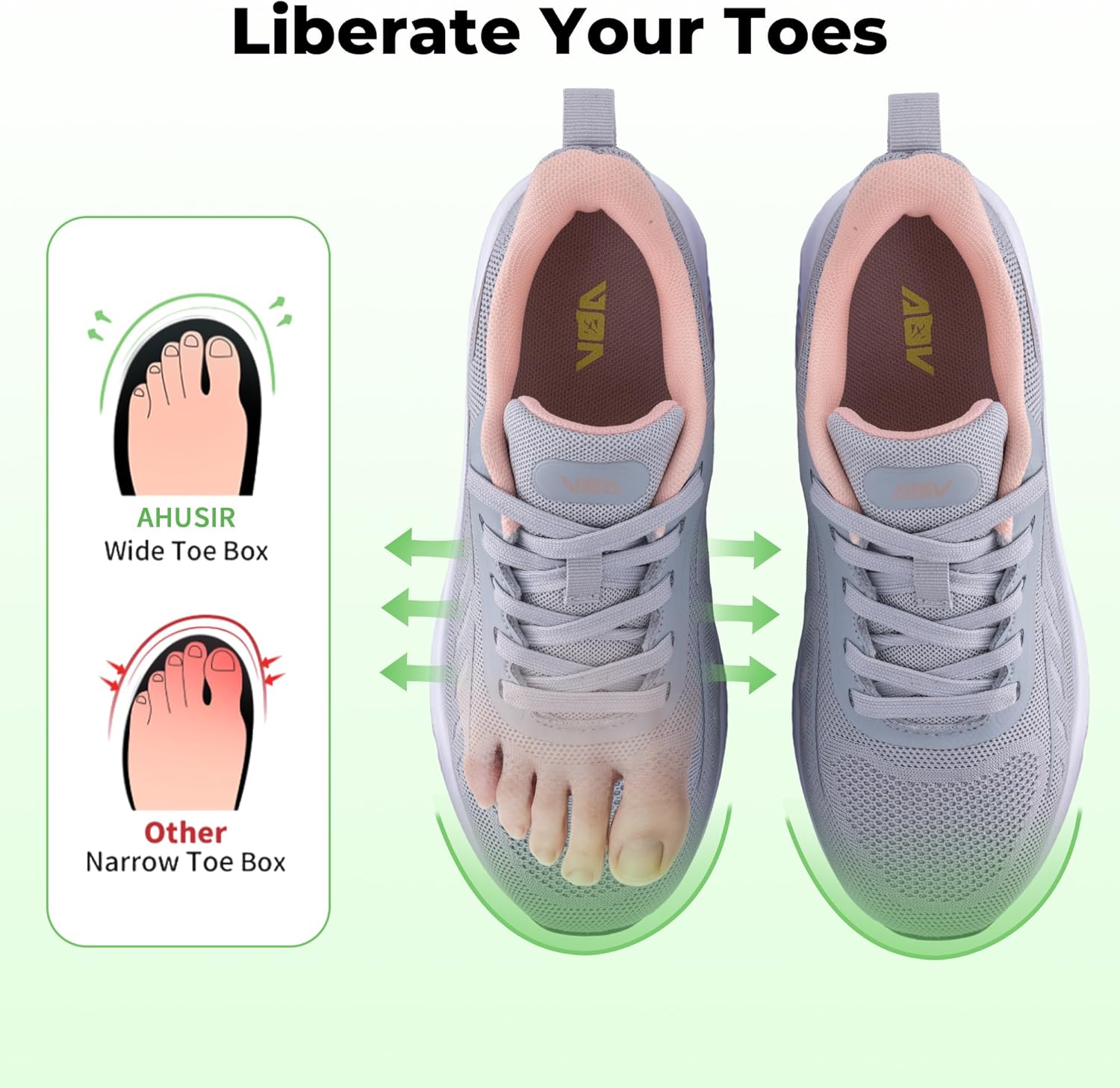 Womens Wide Walking Shoes Arch Support Plantar Fasciitis Tennis Shoes Orthotic Athletic Fashion Sneakers Size 7.5 GreyPink