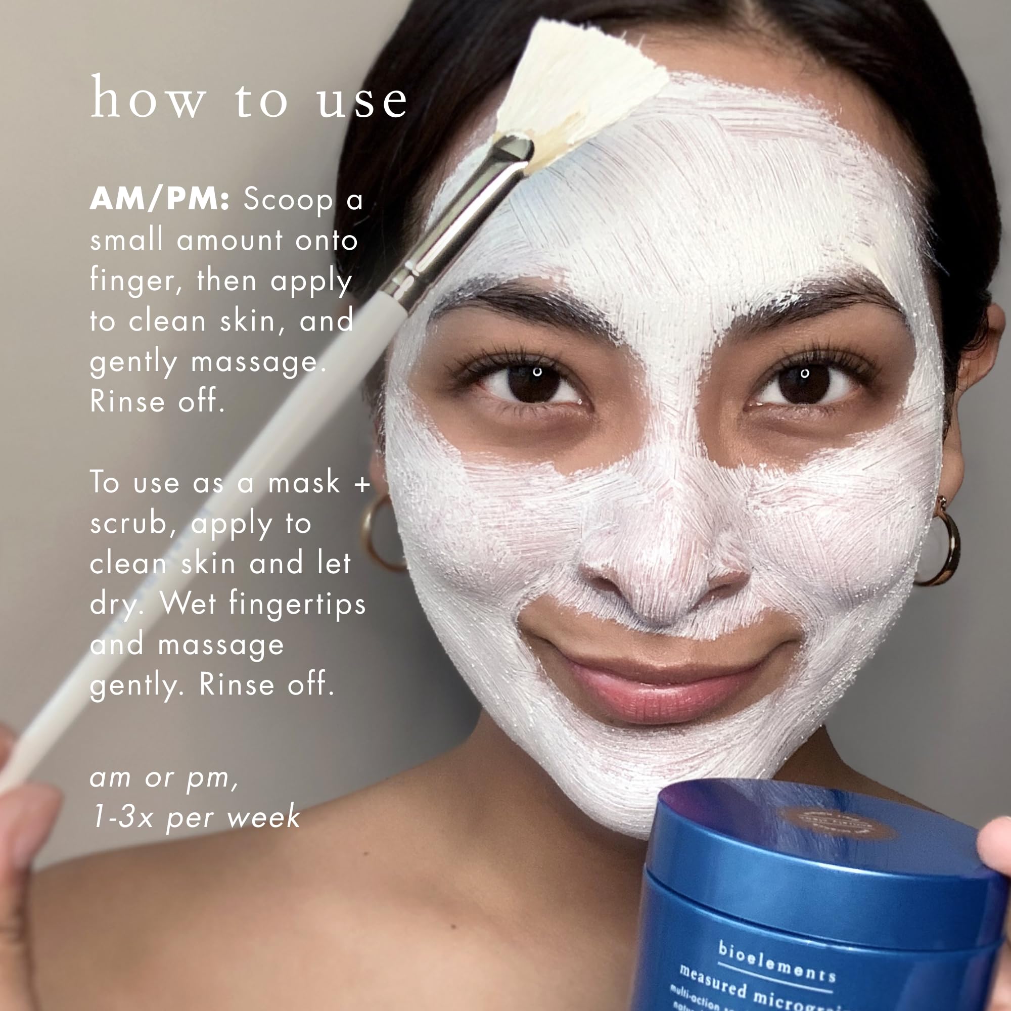 Bioelements Measured Micrograins + - 4 fl oz - Multi-Action Facial Scrub for All Skin Types - Featuring Natural Jojoba Beads in a Clay Creme - Vegan, Gluten Free - Never Tested on Animals