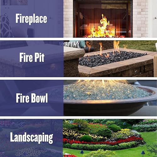 Miniatura 6 de American Fireglass vidrio refractario para fuego, con vidrio para hogar y vidrio para fuego de hoyo, 10 libras, Bronce