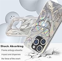 Vista 182 de I-MGAE-IN-AR - Funda diseñada para iPhone 12 y 12 Pro, diseño de mariposa plateada brillante, funda protectora de poliuretano termoplástico, suave