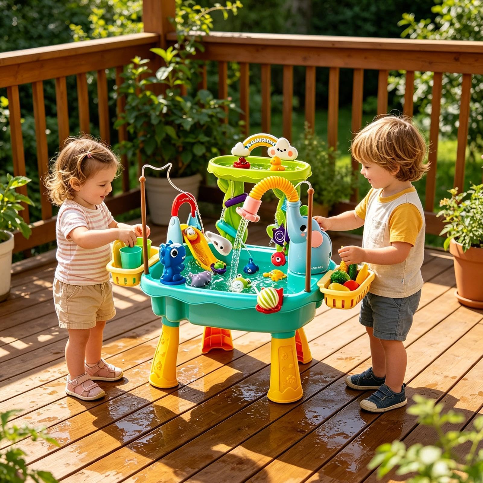 Table À Eau,Jouets Extérieur Été | Jouets Évier Cuisine | pour D'Âge Préscolaire Jardin Terrasse Plage Camping Crèche Maison Salle De Jeux