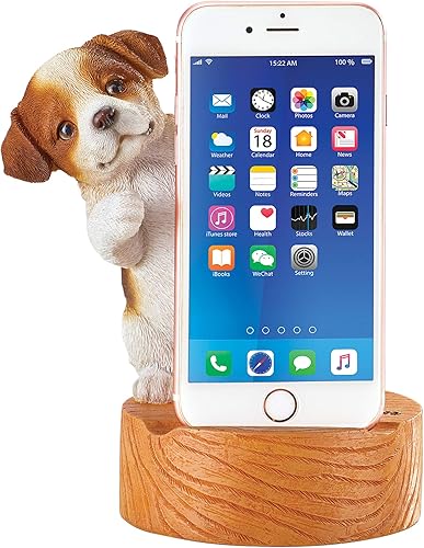 Miniatura 1 de Collections Etc Peeking Dog - Soporte para teléfono móvil con base estilo madera
