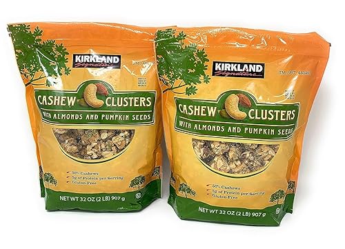 Miniatura 1 de Kirkland Racimos de anacardos con almendras y semillas de calabaza sin gluten 32 onzas paquete de 2