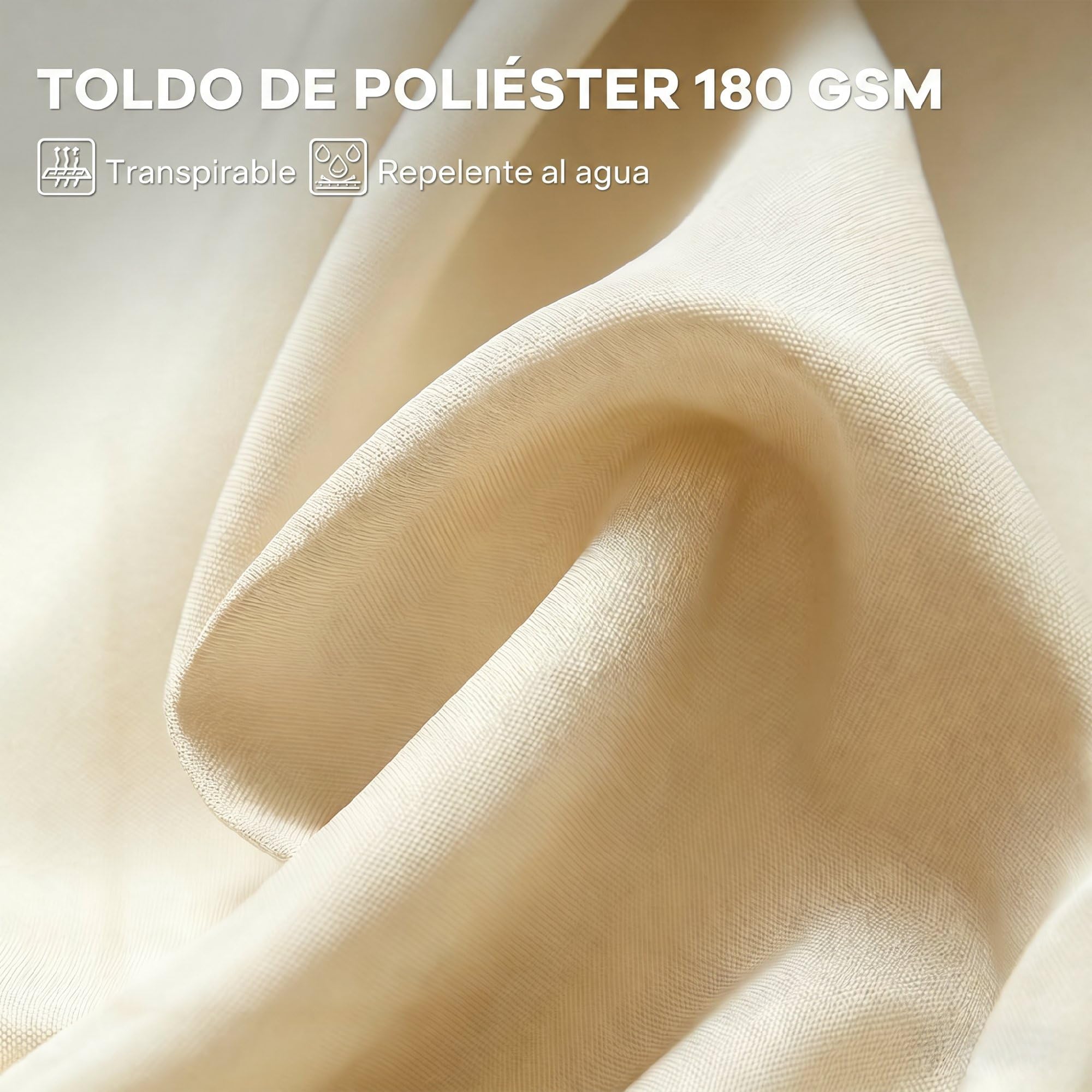 Outsunny Sombrilla Parasol Doble para Jardín 4,55x2,65x2,38 m Sombrilla Gigante Anti UV con Manivela para Exterior Patio Terraza Piscina Color Beige