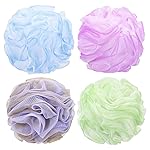Tbestmax 4 Pack Bath Sponge Pouf Shower Loofah Body Scrubber Exfoliator, 60g/Piece - 4 Colors