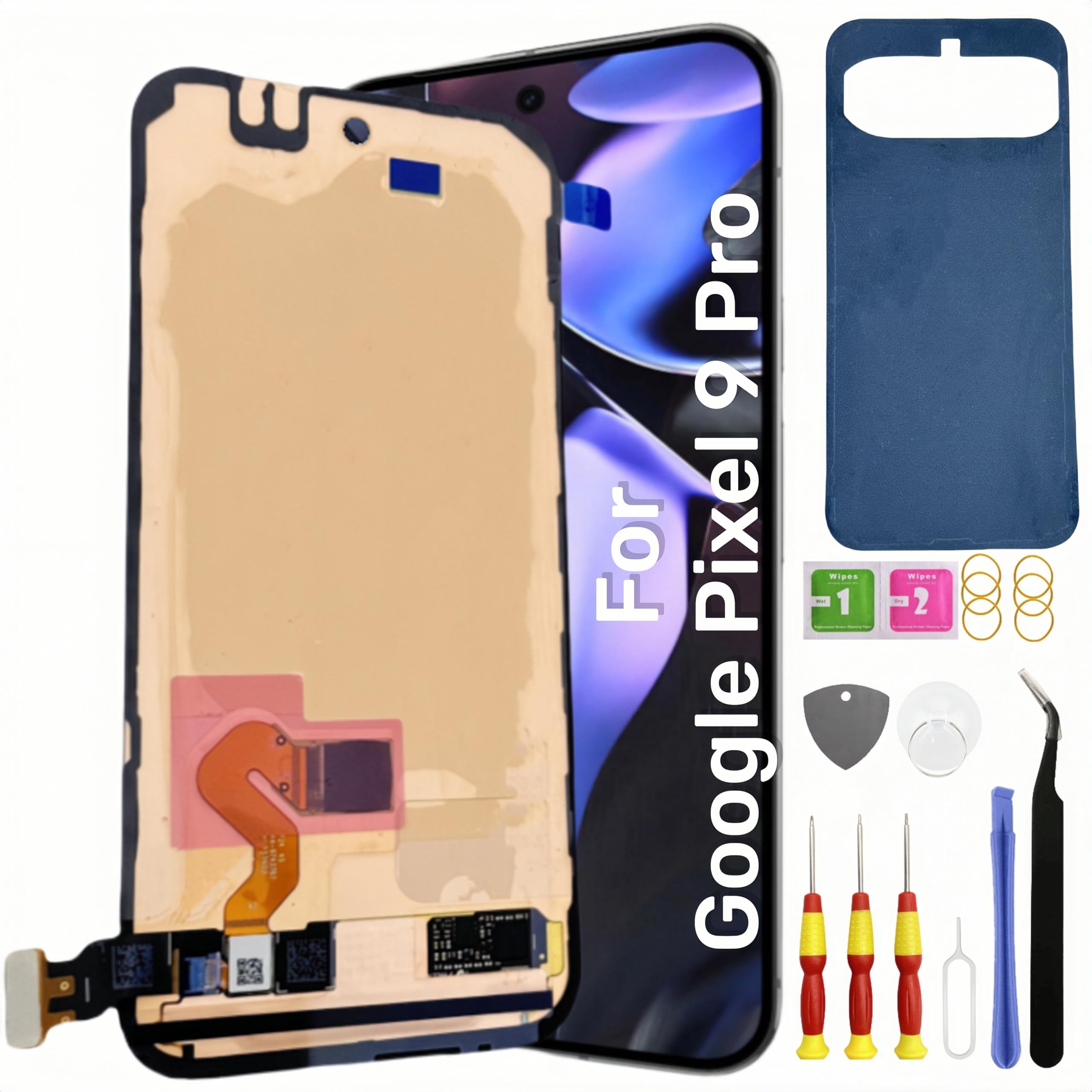 Photo 1 of AMOLED Original for Google Pixel 9 Pro Screen Replacement for Google Pixel 9 Pro LCD Screen Touch Digitizer Display Assembly Pantalla GR83Y GEC77 GWVK6 with Tool kit