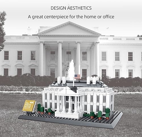 Miniatura 3 de WANGE Juguetes de bloques de construcción, modelo de la Casa Blanca (770 piezas) La gran serie de arquitectura del mundo, monumentos famosos