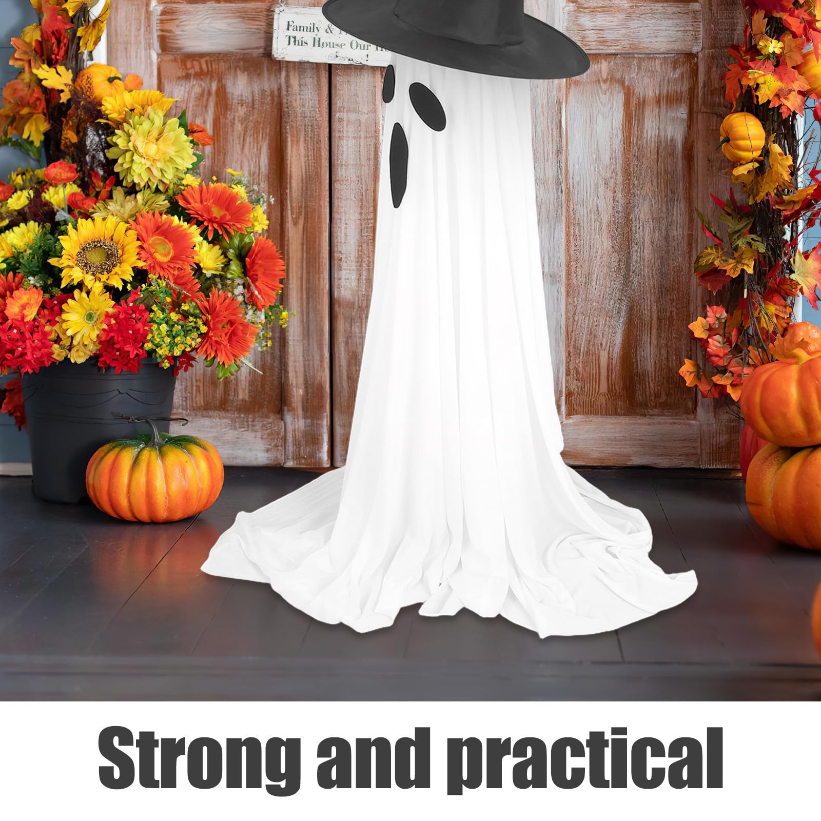 Toyvian Decorazione Halloween da Esterno Fantasma Spaventoso e PVC Altezza 165cm Supporto a Colonna per Giardino e Veranda Facile da Montare e Interattiva