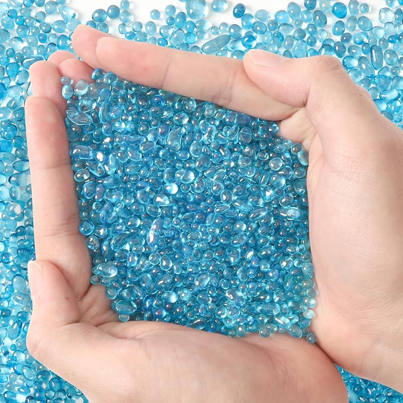 Cascalho para Aquário em Pedras de Quartzo Azuis T4U #11 - Blue, 907 g