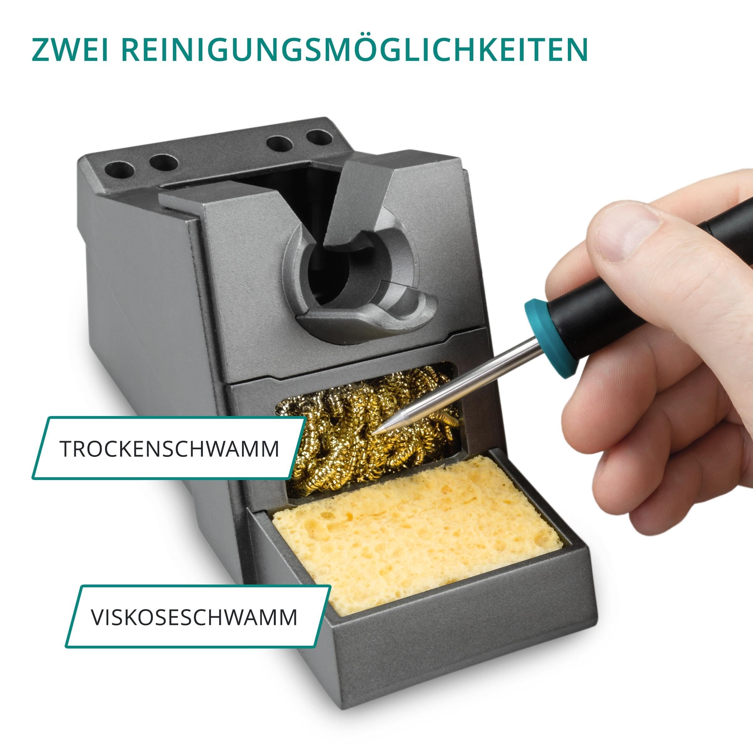 QUICK TS1200D digital regelbare Lötstation ESD 120W 200-420°C professionell sensorgeregelt inkl. 1mm Rapid-Kartuschen-Lötspitze - SMD Lötstation kalibrierbar mit 3 Multi-Temperatur-Speicher