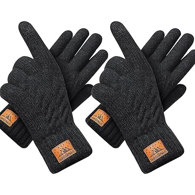 Winter Gloves for Men Women-Warm TouchScreen Cold Weather Gloves,Wool Knit Thermal Adults Gloves for Driving Texting
