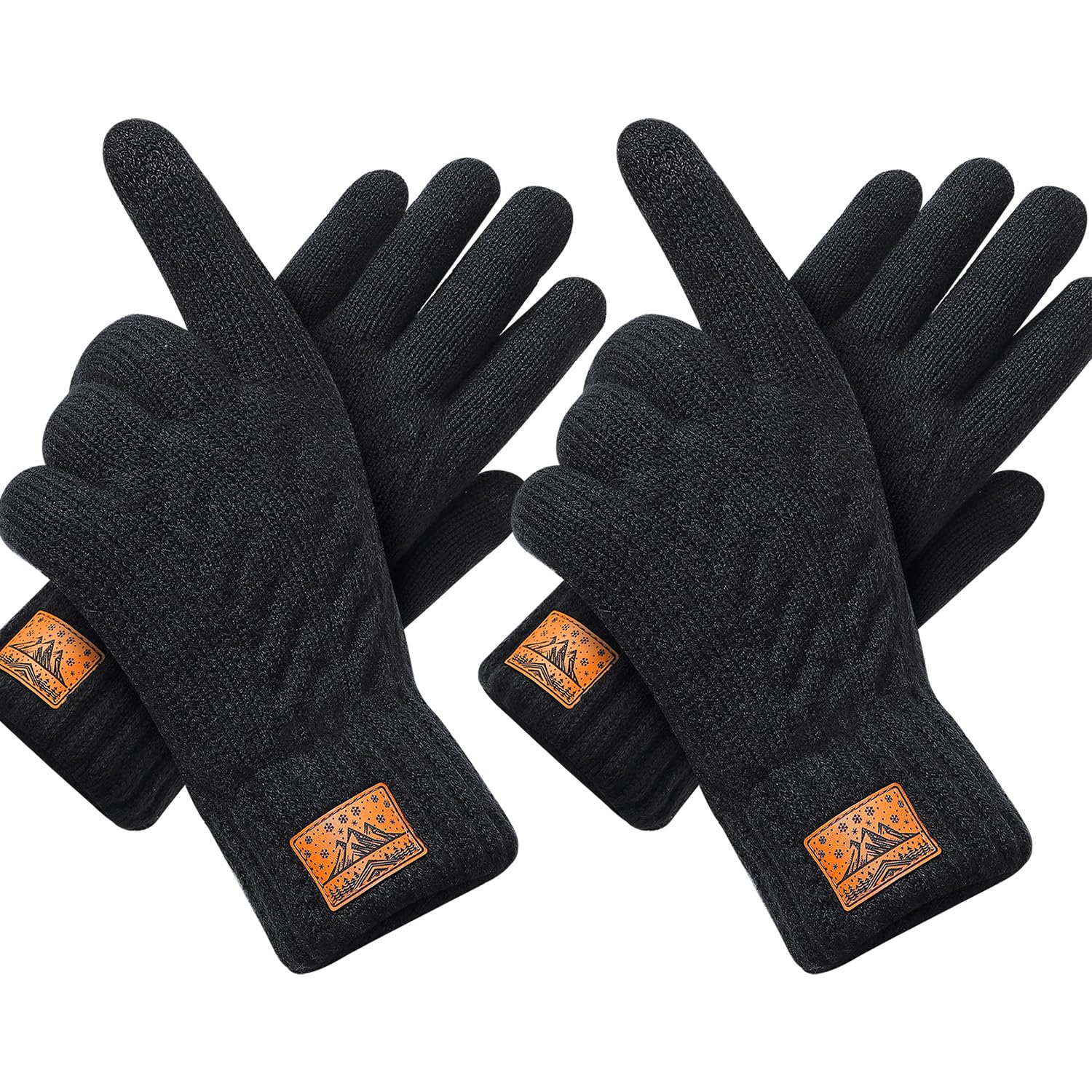 Winter Gloves for Men Women-Warm TouchScreen Cold Weather Gloves,Wool Knit Thermal Adults Gloves for Driving Texting