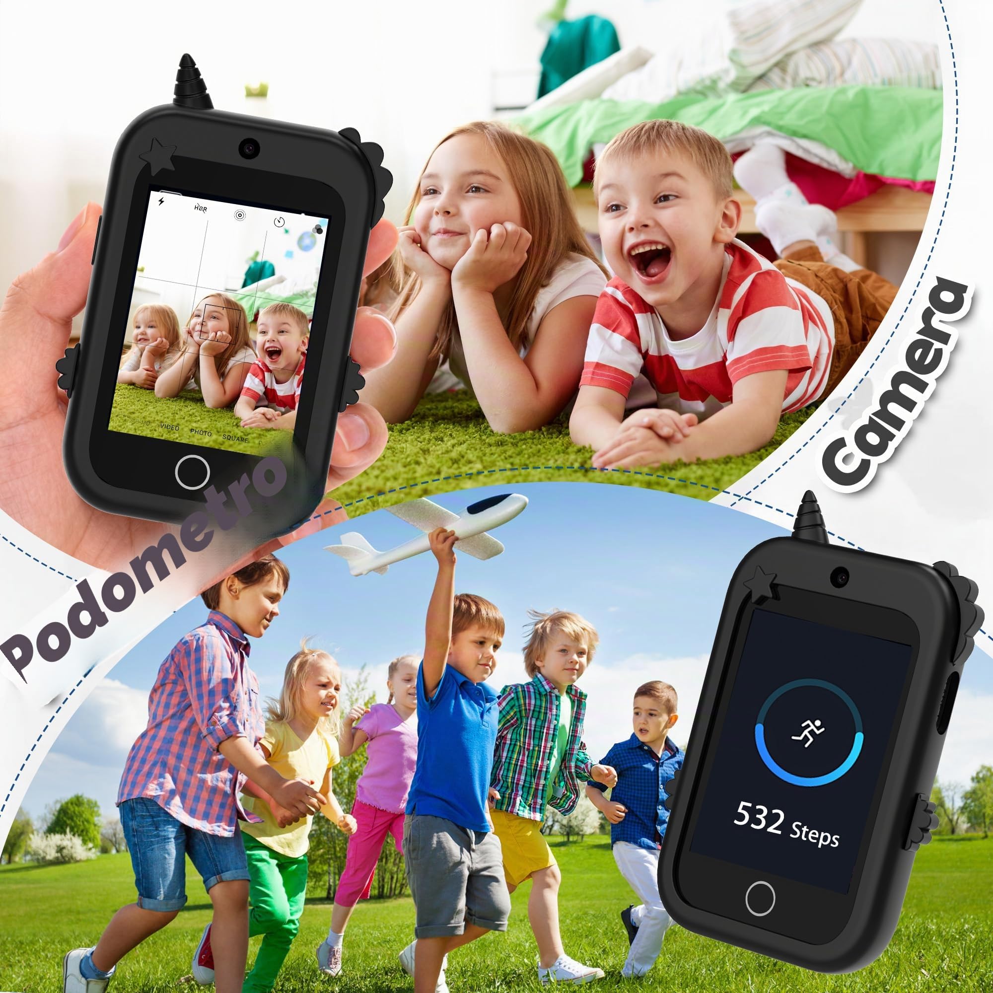 4G Telefono per Bambini GPS Videochiamata Chiamate Contapassi Fotocamera