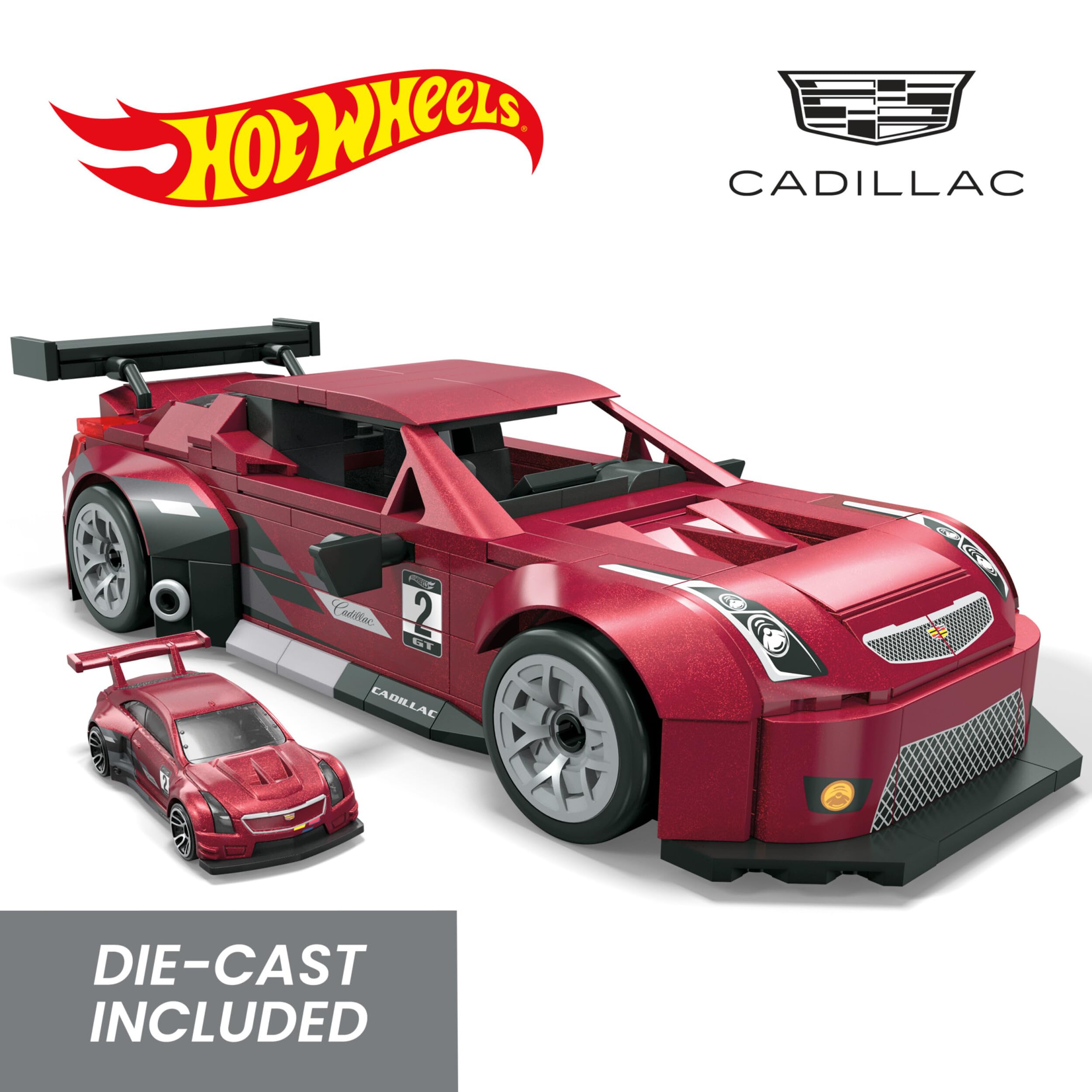 MEGA Hot Wheels Collectible Car Building Toy, Cadillac ATS-V R with 319 Pieces and Die-Cast Model - Image 4