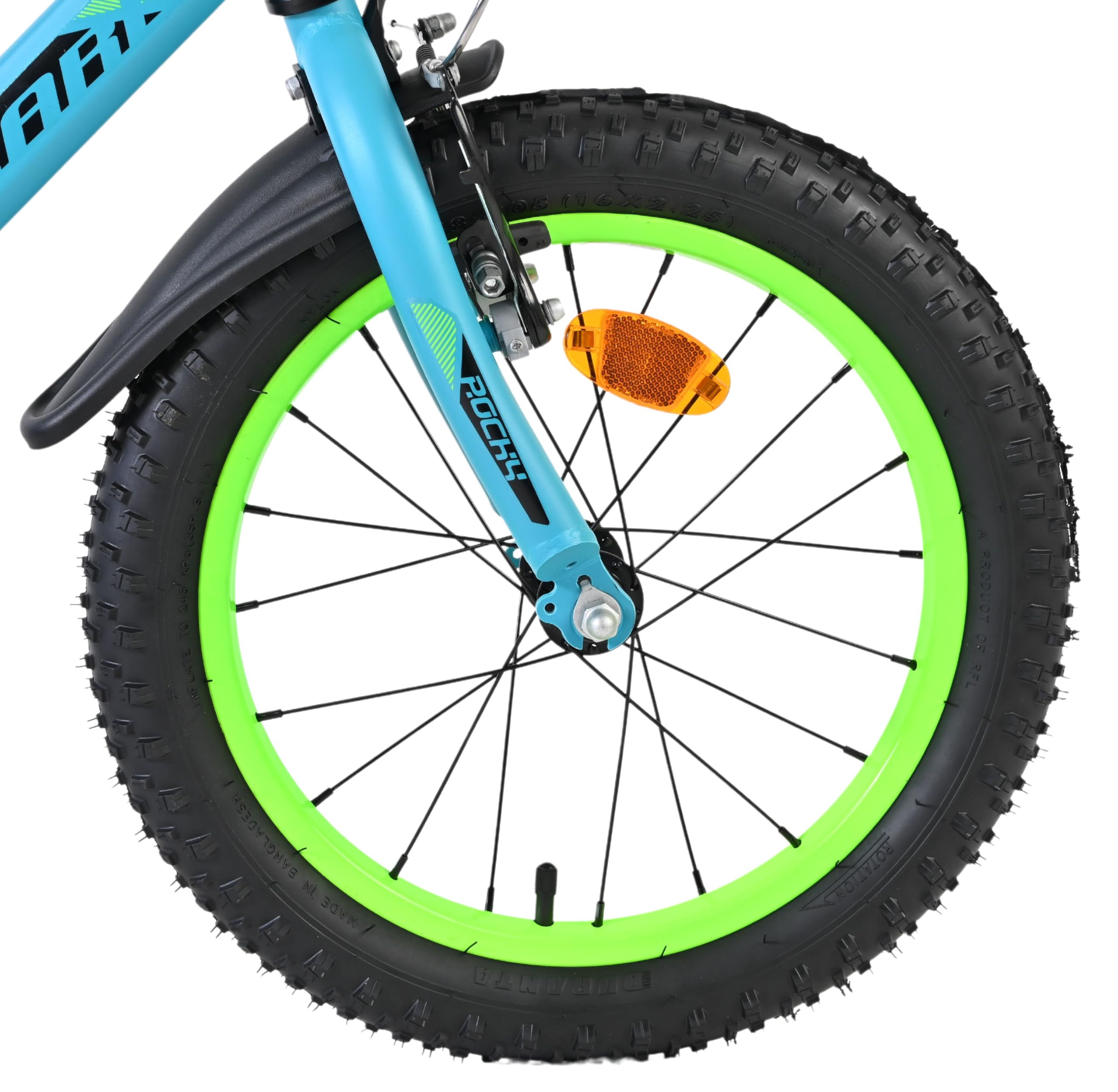 Volare Rocky Kinderfahrrad grün 16 Zoll | 4–6 Jahre | Hand- & Rücktrittbremse | Stützräder | Kettenschutz | Verstellbarer Sattel | Geschenk für Mädchen & Jungen