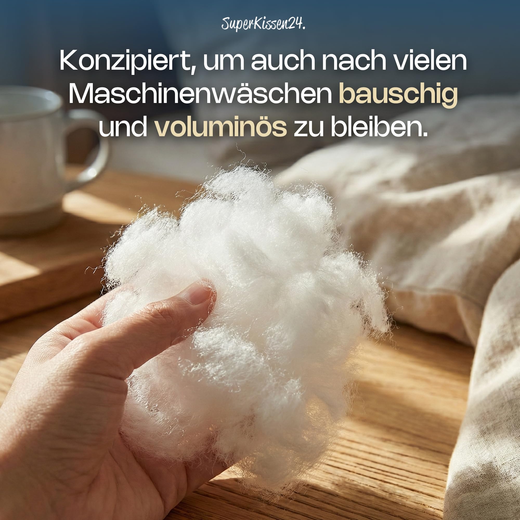 SuperKissen24. Silikon Polyester Watte - hochflauschig Kissenfüllung - Stopfwatte - Füllmaterial für Kissen - Bastelwatte - Füllwatte - 3 KG