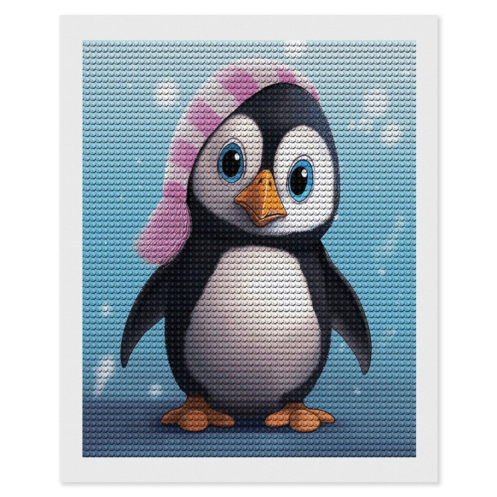 JTREHY Lovely Penguin Diamond Art Kits Personalized DIY Round Diamond Painting Kits for Beginner Full Drill Diamonds Dots Paintings for Adults Gem Art Crafts Home Decor