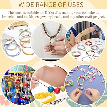 Elastic Cord 1mm 10 Metres - 4 Colour Pack | Craft, Hobby & Jewellery