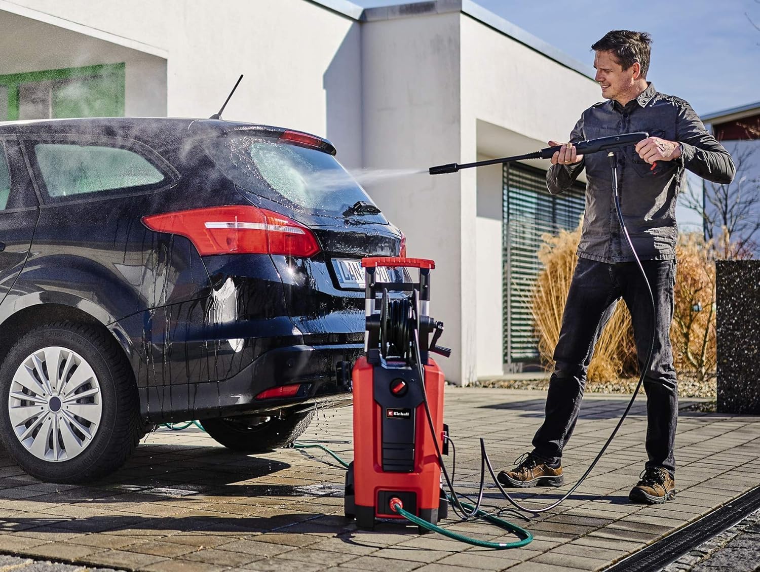 Einhell Hochdruckreiniger TE-HP 170 (2.300 Watt, max. 170 bar, modulares Quick-Couple-System, inkl. Hochdruckschlauch, Pistole, Lanze, div. Düsen, Bürste, Sprühmittelbehälter)