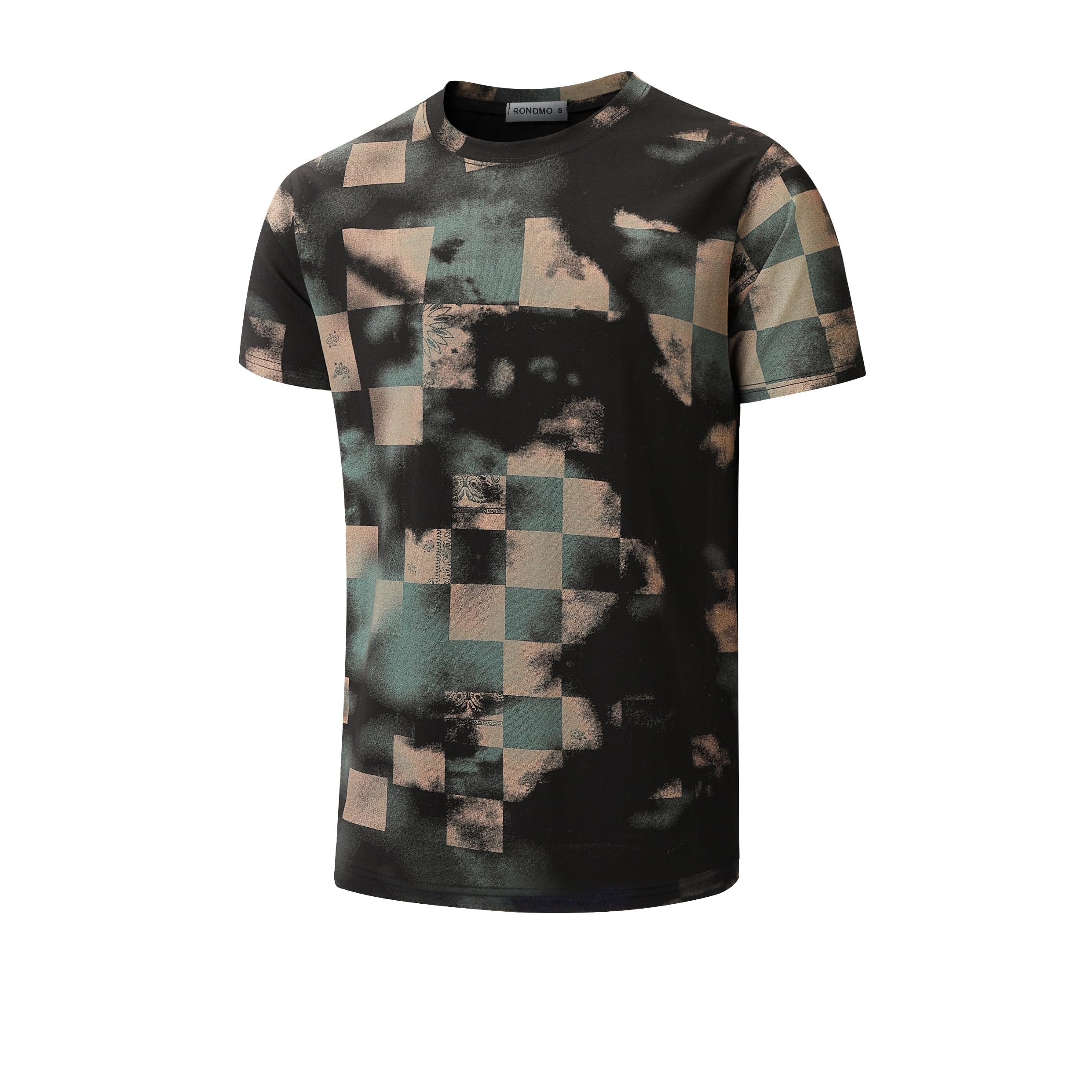 RONOMO Herren T-Shirt 95% Baumwolle 5% Spandex, Mikroelastik, Hautfreundlich