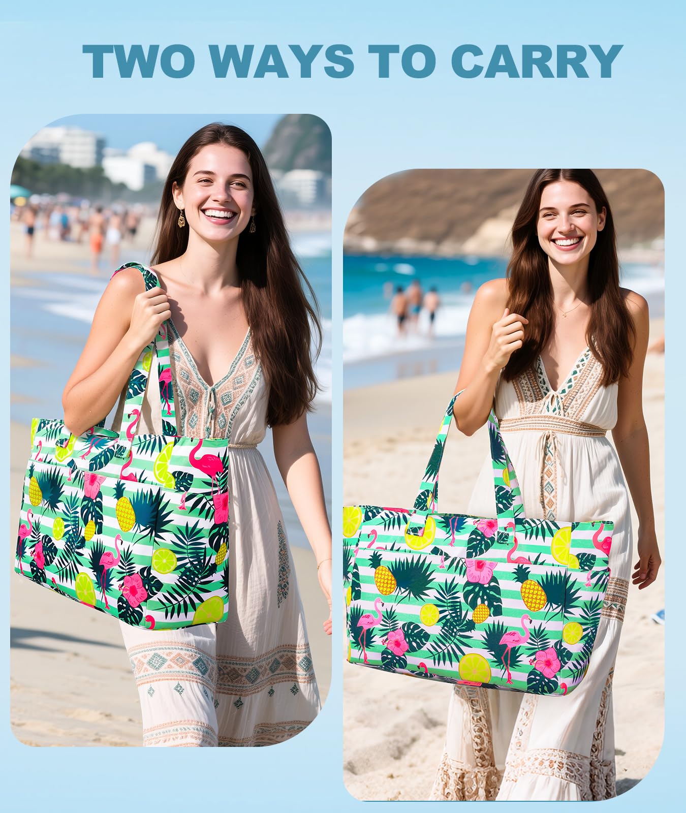 HUANLANG Bolsa De Playa Extra Grande Impermeable Para Mujeres Y Hombres
