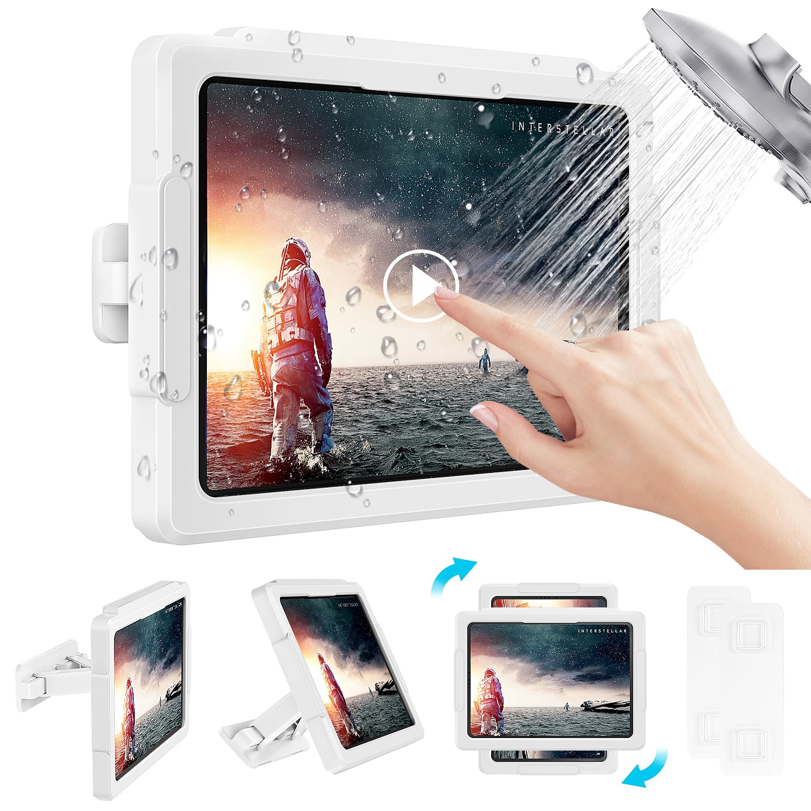 MoKo Shower Tablet Holder, Stretchable Waterproof iPad Holder Fit All Devices Up to 11