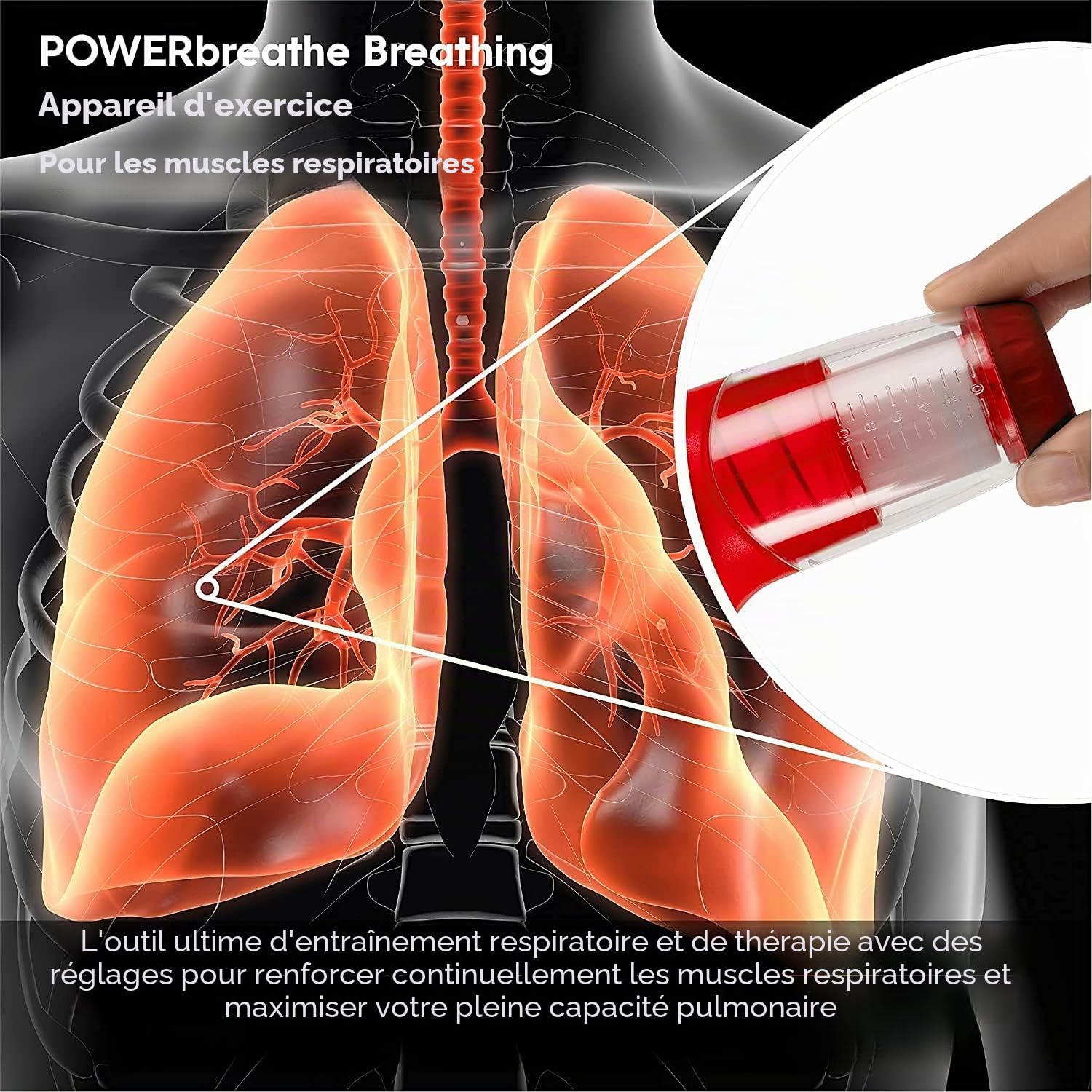 Powerbreathe Plus Haute résistance Noir