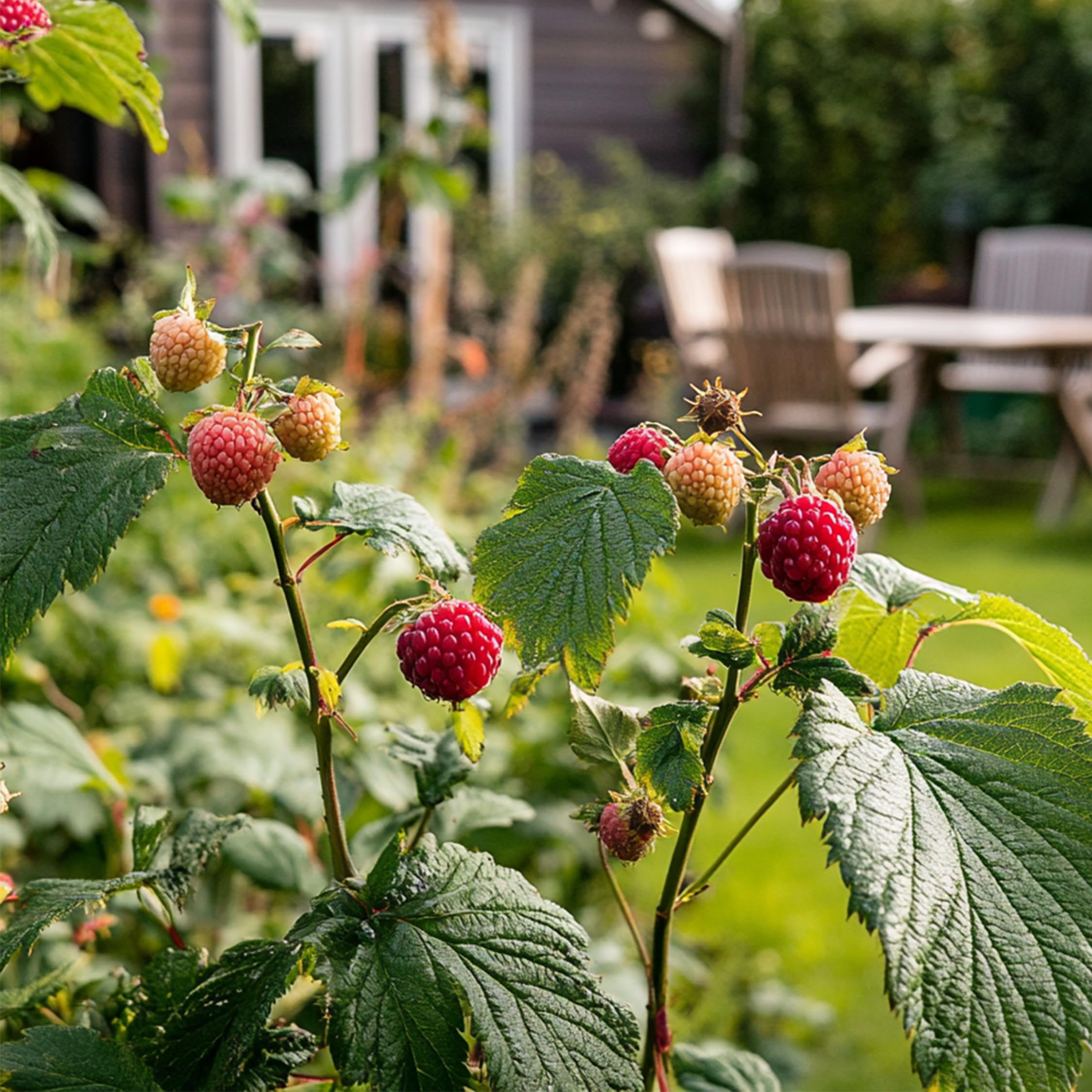 Plant in a Box - Rubus 'Baie de Tay' - Set de 3 - Croisement entre la mûre et la framboise - Fruits rouge foncé - Plante de jardin à feuilles caduques - Pot 9cm - Hauteur 25-40cm