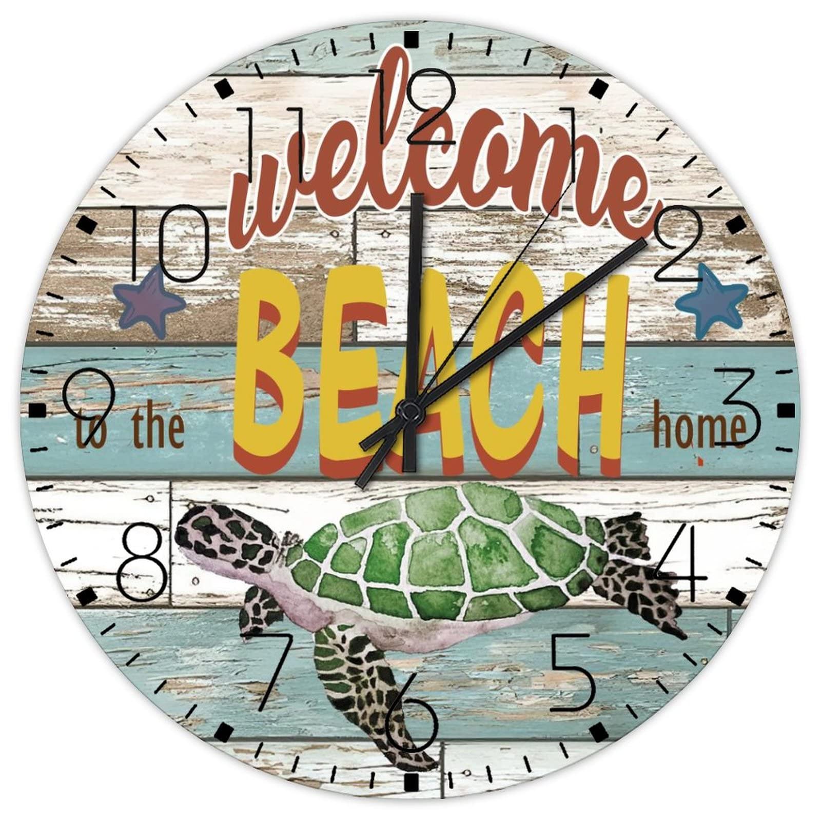 Horloge murale bois seaturtle 38 cm pour égayer un mur vide et terne