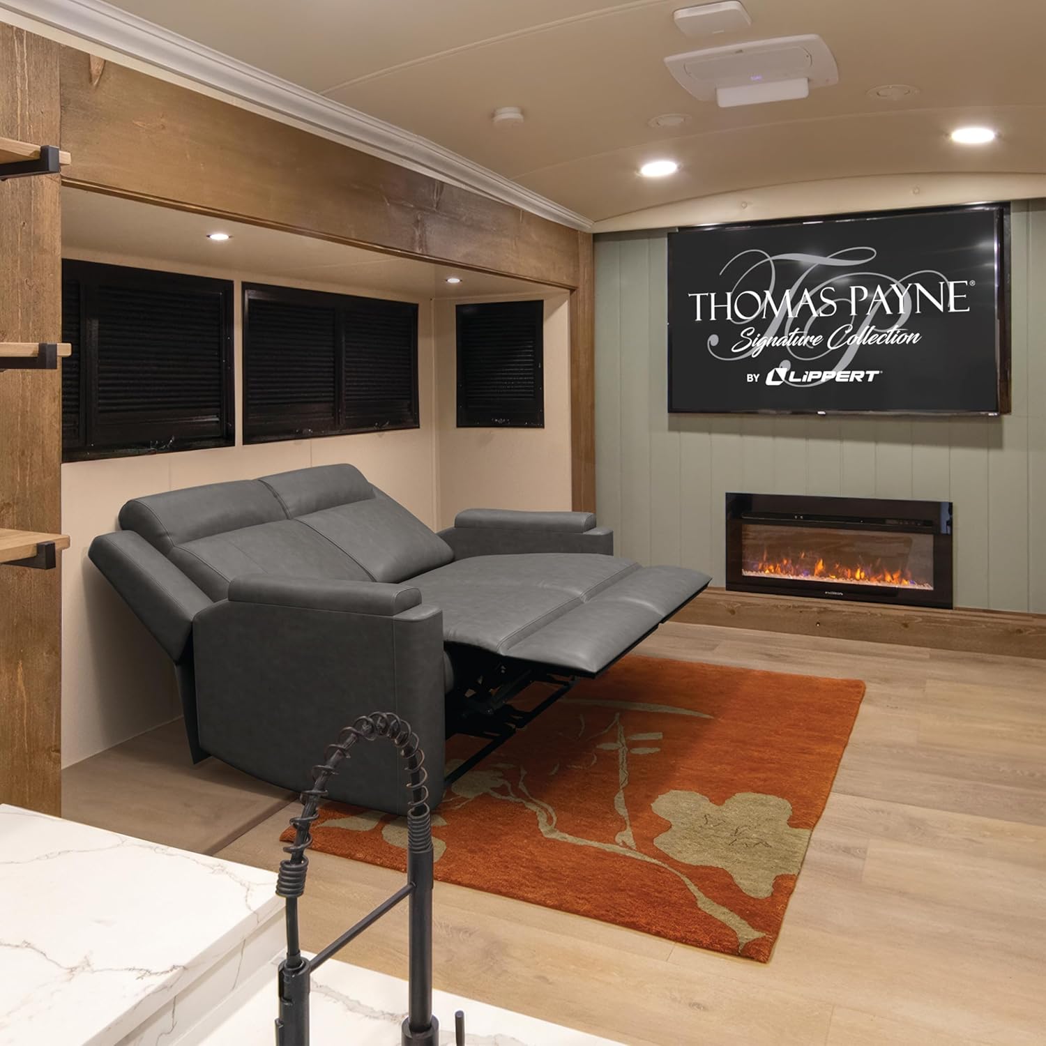 Thomas Payne Signature Heritage Series McCoy RV Theater Seating Loveseat Recliner Set with Manual Recline, High-Density Foam Cushioning - 2024117112