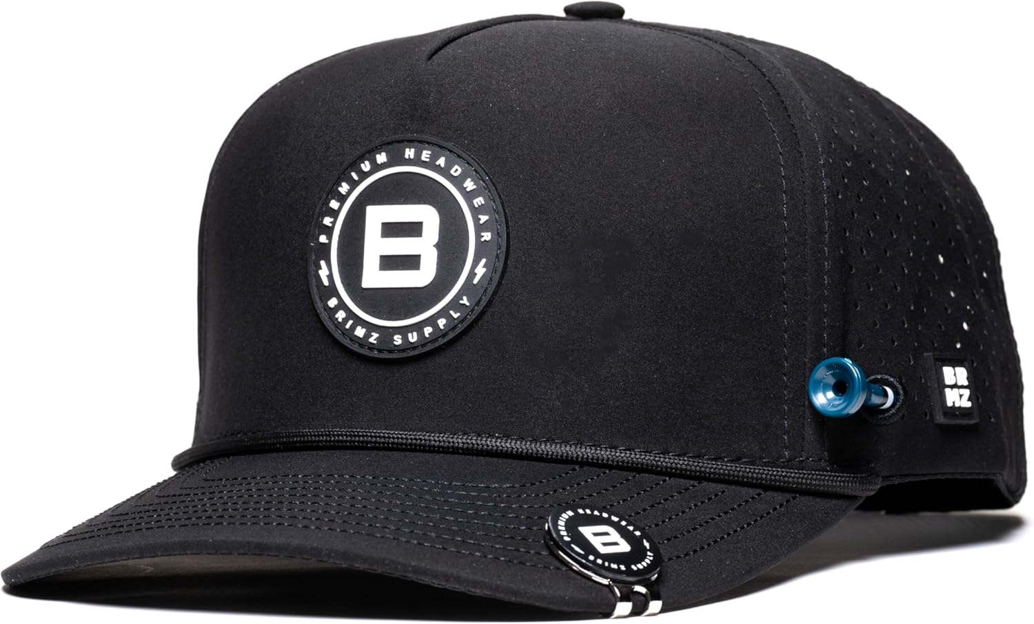BRIMZ Golf Performance Hat - Tee Holder & Magnetic Ball Marker - Breathable, Sweat & Water Resistant Golfing Snapback Hat