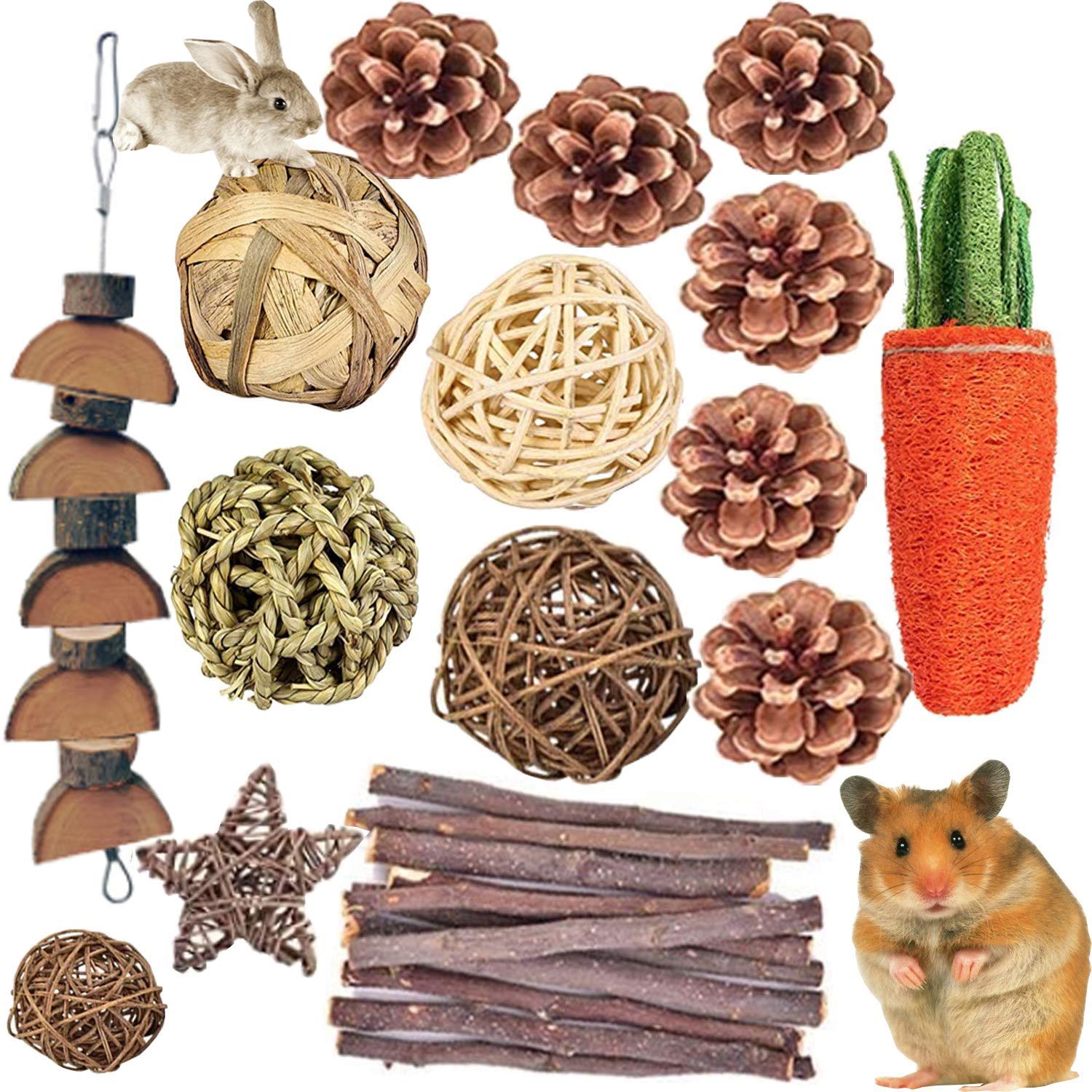 QHZHANG 24PCS Combined Chew Toys