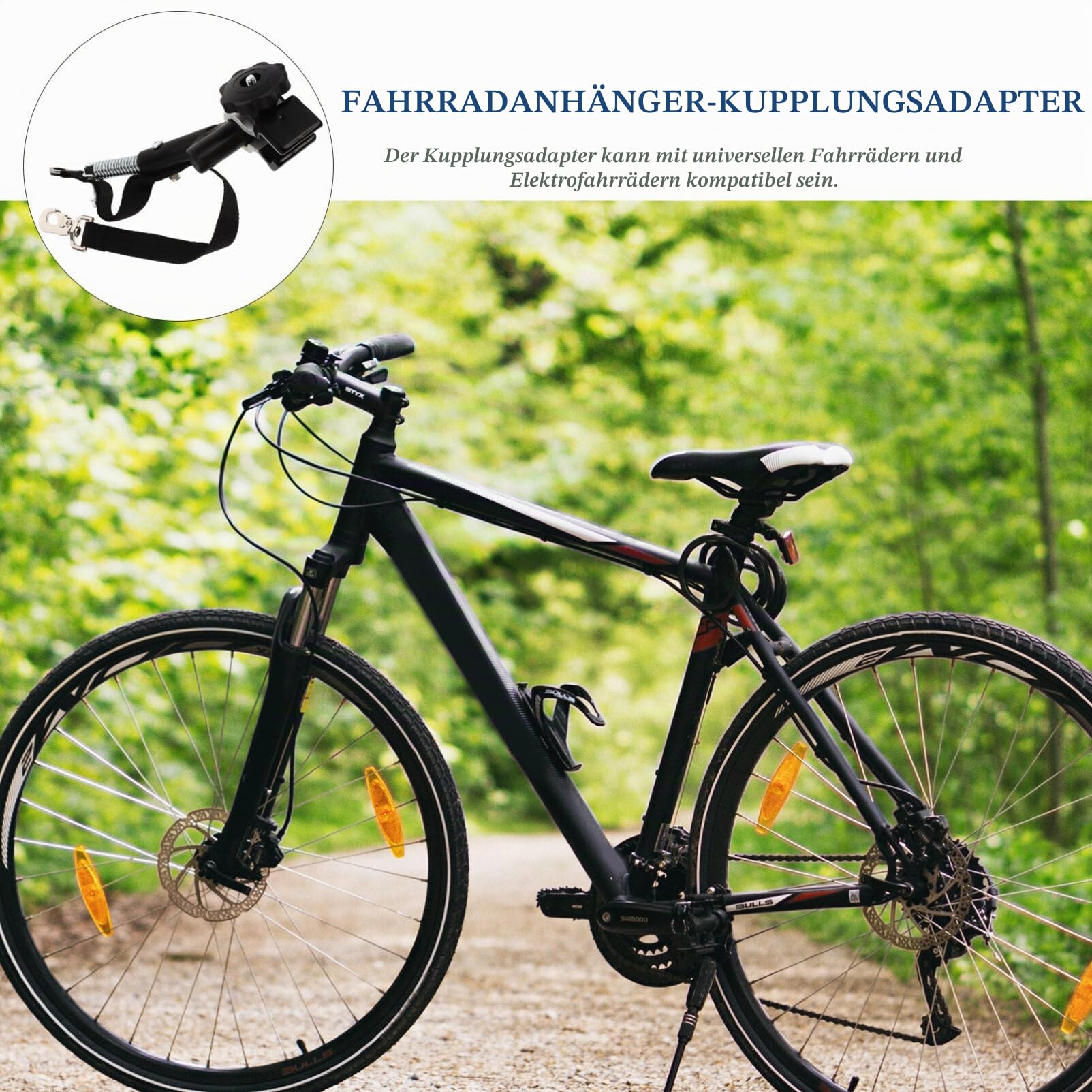 Garneck Fahrrad Anhängerkupplung, Universal Fahrradanhänger Aluminium Legierung Linker Fahrrad Kupplung Anhänger Fahrradanhänger Befestigung Ersatzteile